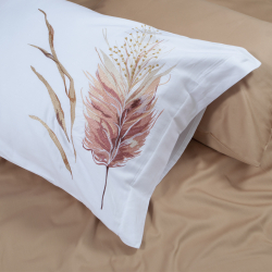 Постельное белье Dantela Vita сатин с вышивкой - Bohem beyaz белый евро, , 5