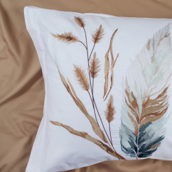 Постельное белье Dantela Vita сатин с вышивкой - Bohem beyaz белый евро, , 6