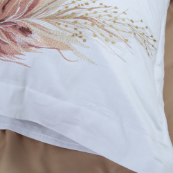 Постельное белье Dantela Vita сатин с вышивкой - Bohem beyaz белый евро, , 8