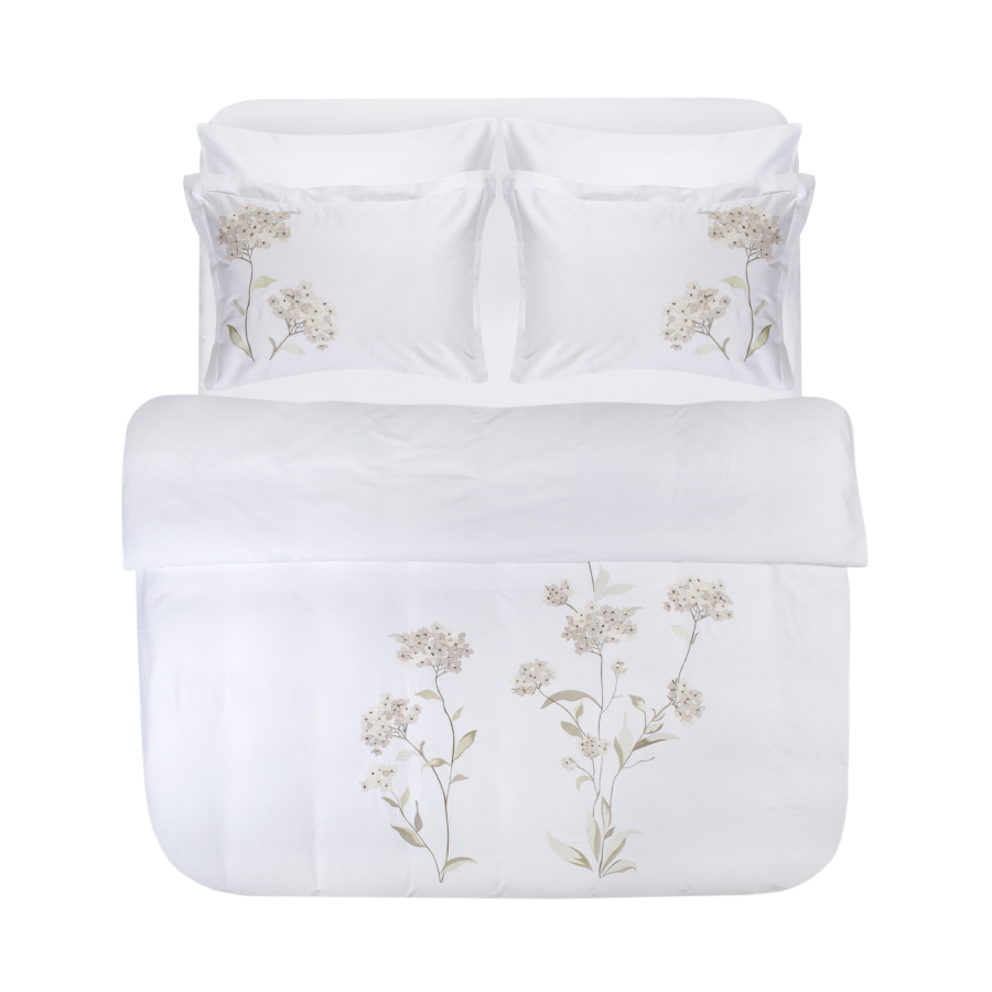 Постельное белье Dantela Vita сатин с вышивкой - Lavinya bej бежевый евро