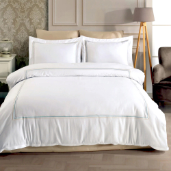 Постельное белье Dantela Vita сатин с вышивкой - Florentino beyaz-bej белый-бежевый евро, , 3