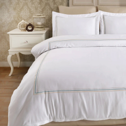 Постельное белье Dantela Vita сатин с вышивкой - Florentino beyaz-bej белый-бежевый евро, , 4