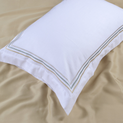 Постельное белье Dantela Vita сатин с вышивкой - Florentino beyaz-bej белый-бежевый евро, , 6