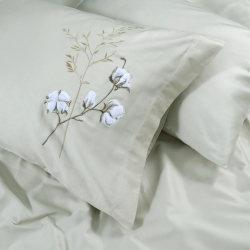 Постельное белье Dantela Vita сатин с вышивкой - Moneda mint ментоловый евро, , 5