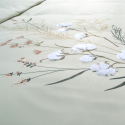 Постельное белье Dantela Vita сатин с вышивкой - Moneda mint ментоловый евро, , 8