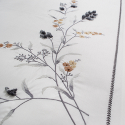 Постельное белье Dantela Vita сатин с вышивкой - Sementa antrasit антрацит евро, , 4