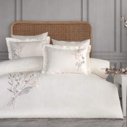 Постельное белье Dantela Vita сатин с вышивкой - Moneda krem кремовый евро, , 3