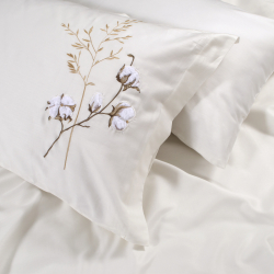 Постельное белье Dantela Vita сатин с вышивкой - Moneda krem кремовый евро, , 5