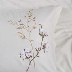 Постельное белье Dantela Vita сатин с вышивкой - Moneda krem кремовый евро, , 6