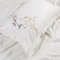 Постельное белье Dantela Vita сатин с вышивкой - Moneda krem кремовый евро, , 7