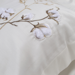 Постельное белье Dantela Vita сатин с вышивкой - Moneda krem кремовый евро, , 9