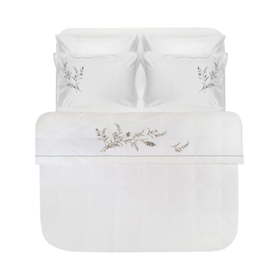 Постельное белье Dantela Vita сатин с вышивкой - Sementa mint ментоловый евро