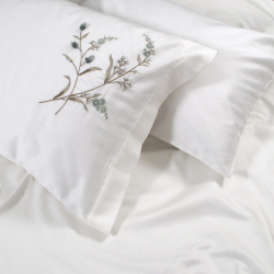 Постельное белье Dantela Vita сатин с вышивкой - Sementa mint ментоловый евро, , 5