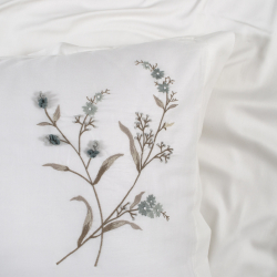 Постельное белье Dantela Vita сатин с вышивкой - Sementa mint ментоловый евро, , 6