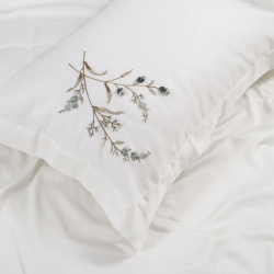 Постельное белье Dantela Vita сатин с вышивкой - Sementa mint ментоловый евро, , 7