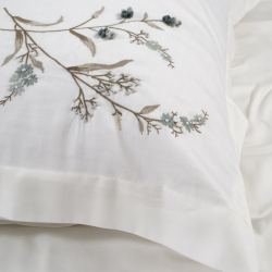 Постельное белье Dantela Vita сатин с вышивкой - Sementa mint ментоловый евро, , 9