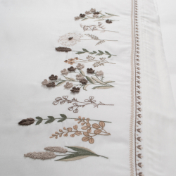 Постельное белье Dantela Vita сатин с вышивкой - Veria bej бежевый евро, , 4