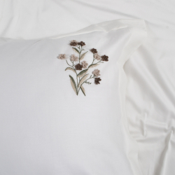 Постельное белье Dantela Vita сатин с вышивкой - Veria bej бежевый евро, , 6