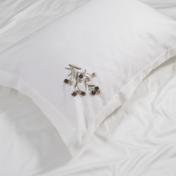 Постельное белье Dantela Vita сатин с вышивкой - Veria bej бежевый евро, , 7