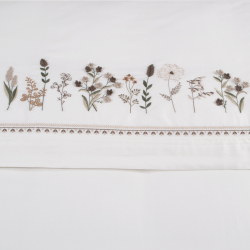 Постельное белье Dantela Vita сатин с вышивкой - Veria bej бежевый евро, , 8