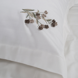 Постельное белье Dantela Vita сатин с вышивкой - Veria bej бежевый евро, , 9