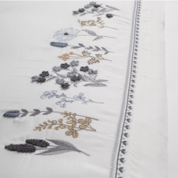 Постельное белье Dantela Vita сатин с вышивкой - Veria antrasit антрацит евро, , 4