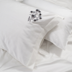 Постельное белье Dantela Vita сатин с вышивкой - Veria antrasit антрацит евро, , 5