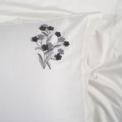 Постельное белье Dantela Vita сатин с вышивкой - Veria antrasit антрацит евро, , 6