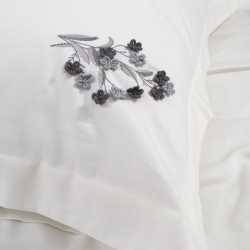 Постельное белье Dantela Vita сатин с вышивкой - Veria antrasit антрацит евро, , 9