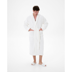 Халат махровый unisex Lotus Home - Basic Soft белый 2XL, , 3