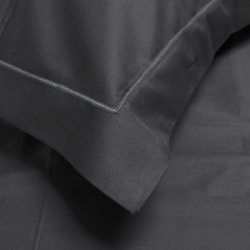 Простынь на резинке с наволочками сатин Lotus Home - Dakota Modern антрацит 160*200+50*70 (2, , 3