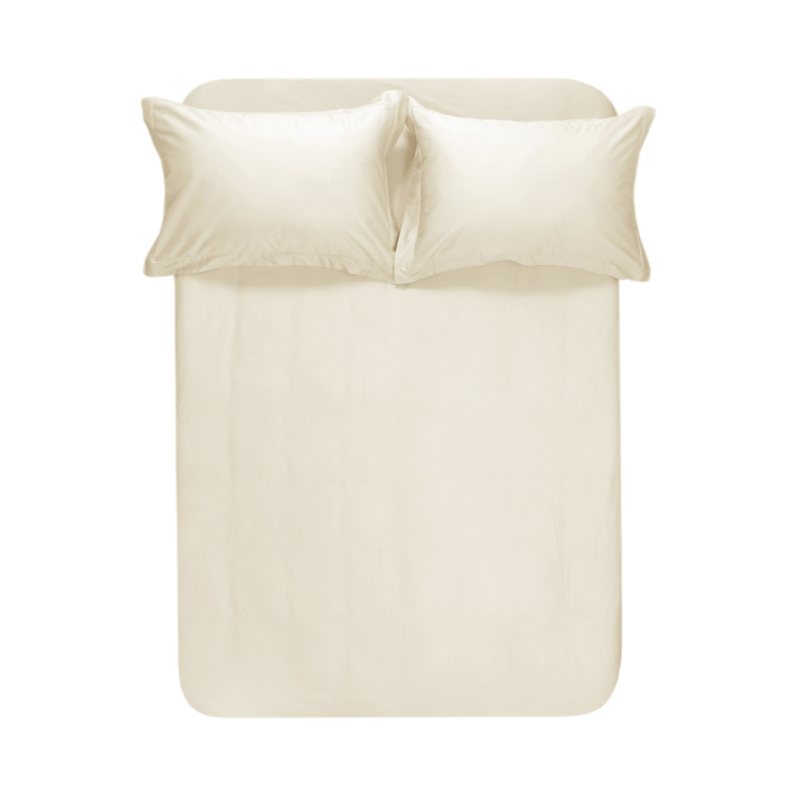 Простынь на резинке с наволочками сатин Lotus Home - Dakota Modern масляный 160*200+50*70 (2