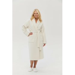 Халат unisex Lotus Home - Bold New Microcotton off white махровый S, , 4