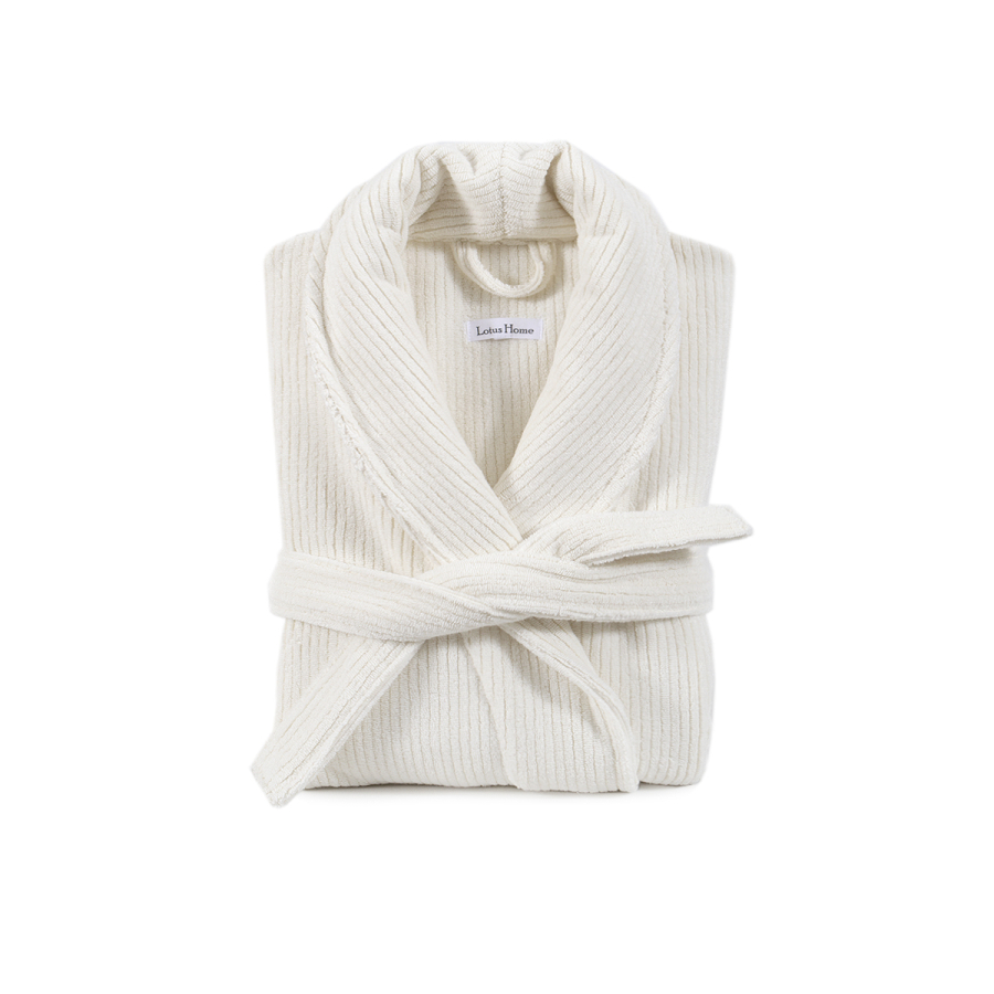 Халат unisex Lotus Home - Bold New Microcotton off white махровый 2XL