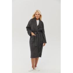 Халат махровый unisex Lotus Home - Basic New Line антрацит XL, , 3