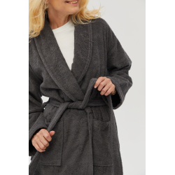 Халат махровый unisex Lotus Home - Basic New Line антрацит 3XL , , 4
