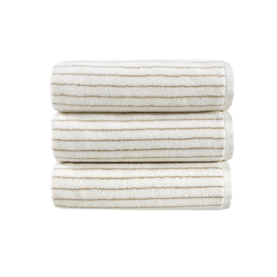 Полотенце Lotus Home Отель Premium - Microcotton Stripe Ecru-Kahve 90*150 550 г/м²