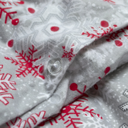 Постельное белье Lotus Home Фланель - Snowflake серый/красный евро, , 6