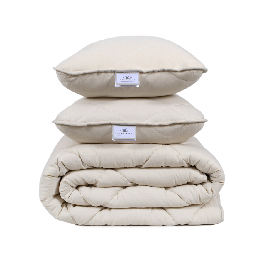 Набор одеяло с подушками Penelope - Colors in Comfort cream кремовый полуторный