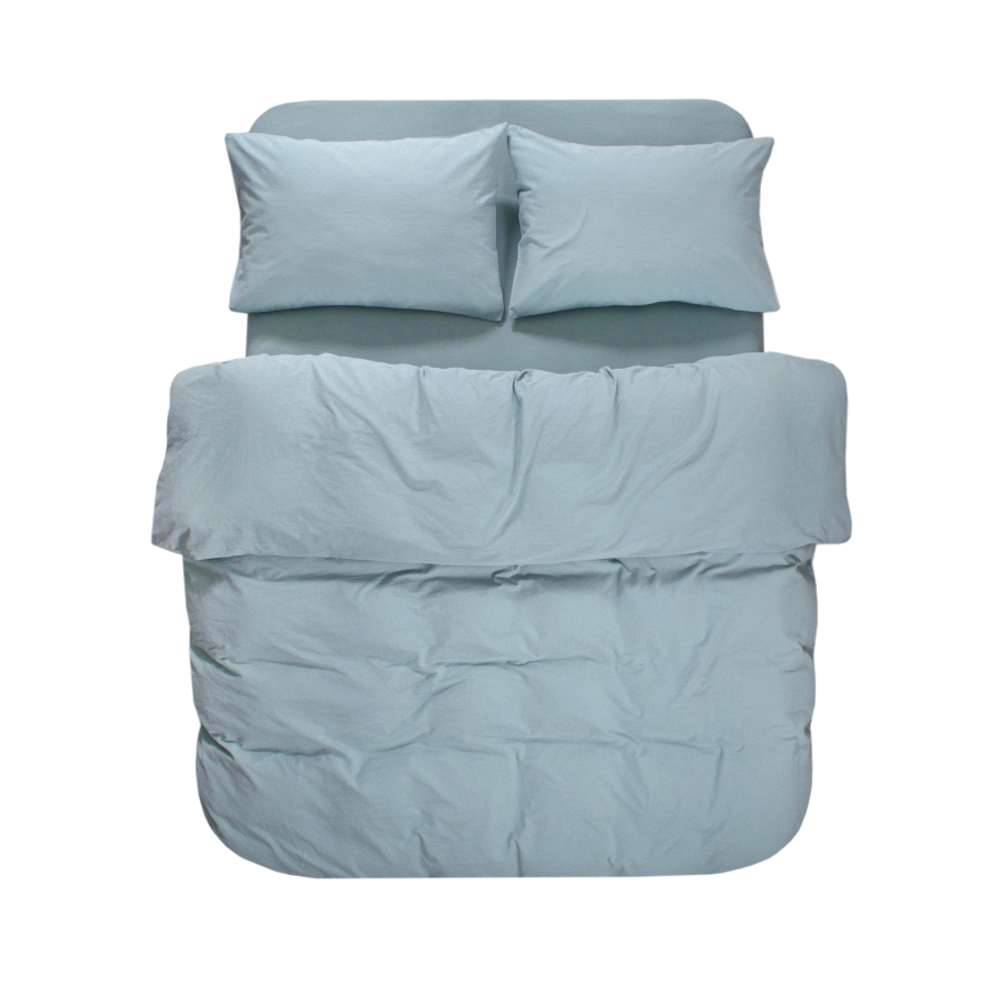 Постельное белье Lotus Home Washed cotton - Kansas голубой евро