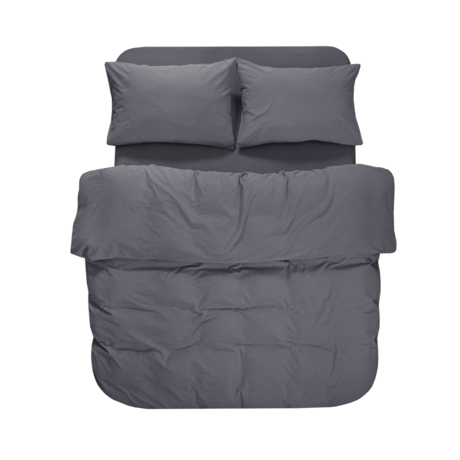 Постельное белье Lotus Home Washed cotton - Kansas антрацит евро