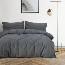 Постельное белье Lotus Home Washed cotton - Kansas антрацит евро, , 3