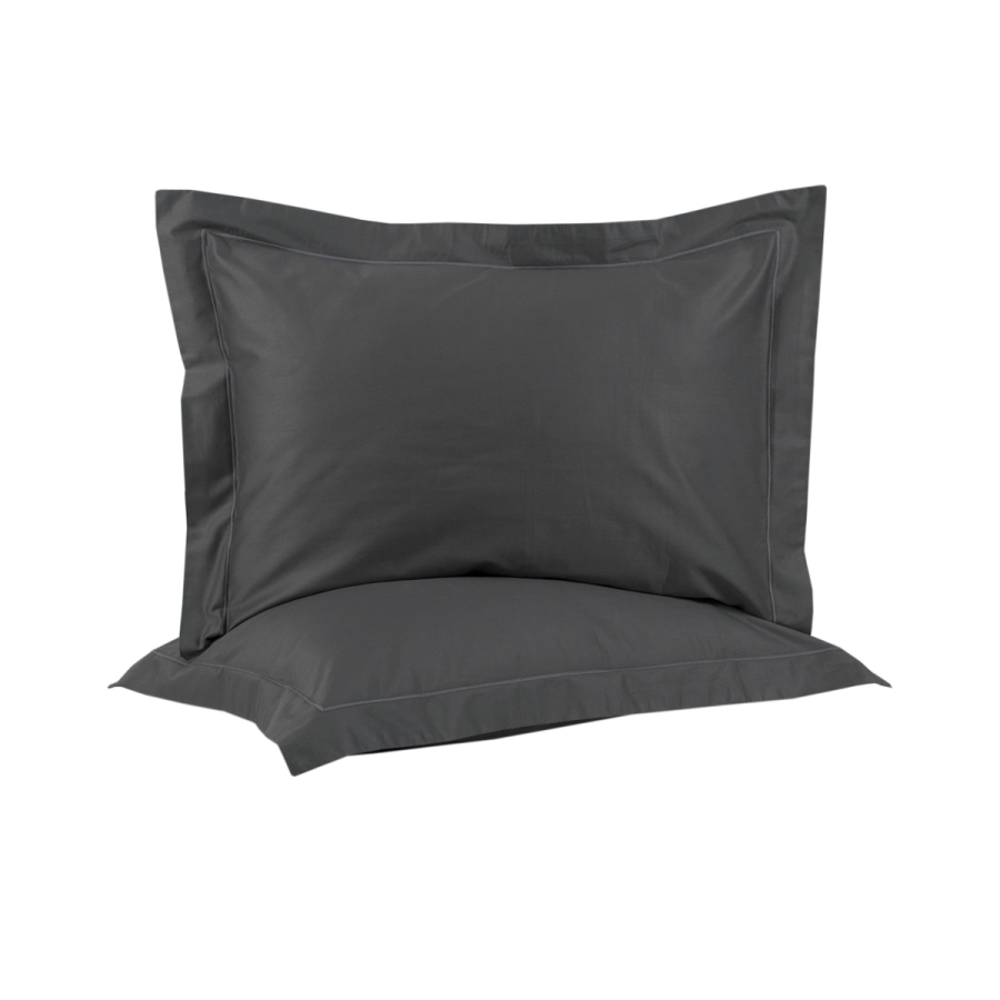 Наволочки сатин Lotus Home - Dakota Modern антрацит 50*70+5 (2 шт)