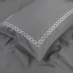 Постільна білизна Dantela Vita сатин з вишивкою - Nuans gri сірий сімейний, , 8