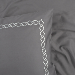 Постельное белье Dantela Vita сатин с вышивкой - Nuans gri серый семейный, , 11