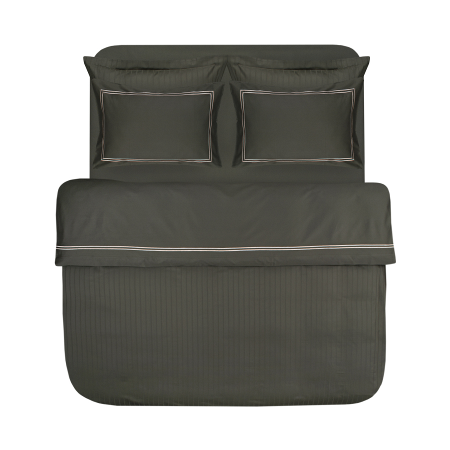 Постельное белье Dantela Vita сатин с вышивкой - Imge haki хаки семейный