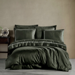 Постільна білизна Dantela Vita сатин з вишивкою - Imge haki хакі сімейний, , 3