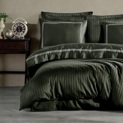 Постільна білизна Dantela Vita сатин з вишивкою - Imge haki хакі сімейний, , 4