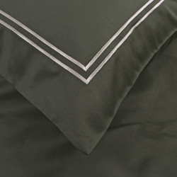 Постельное белье Dantela Vita сатин с вышивкой - Imge haki хаки семейный, , 8