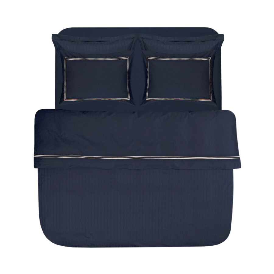 Постельное белье Dantela Vita сатин с вышивкой - Imge lacivert синий семейный